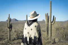 Alpaca wool throw blanket in midnight geometric pattern - Andean home textile