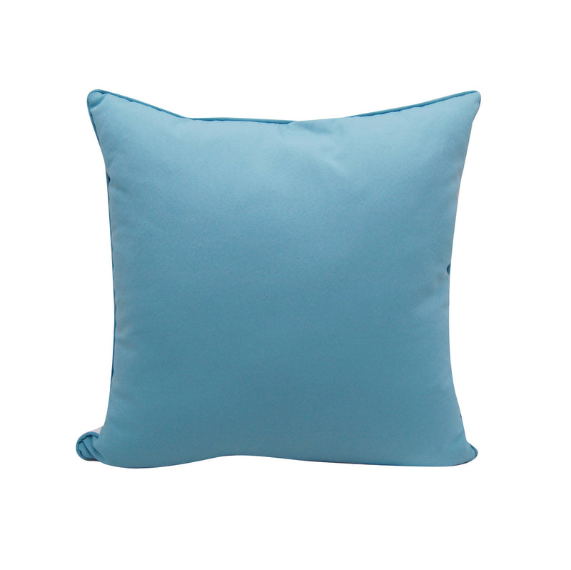 Oceana blue solid back of polypropylene throw pillow - coastal textile