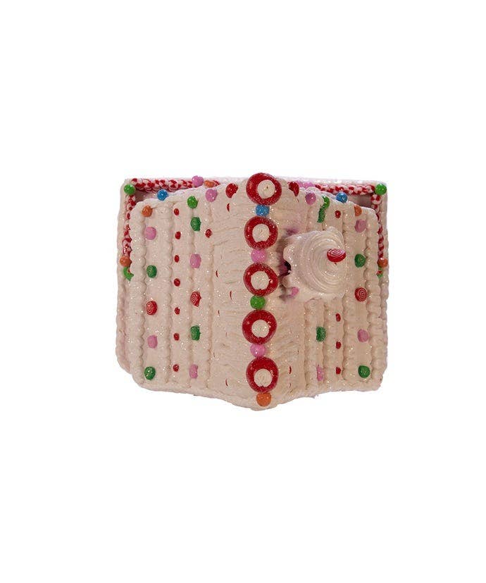 Top of pink gingerbread house