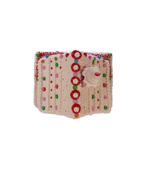 Top of pink gingerbread house