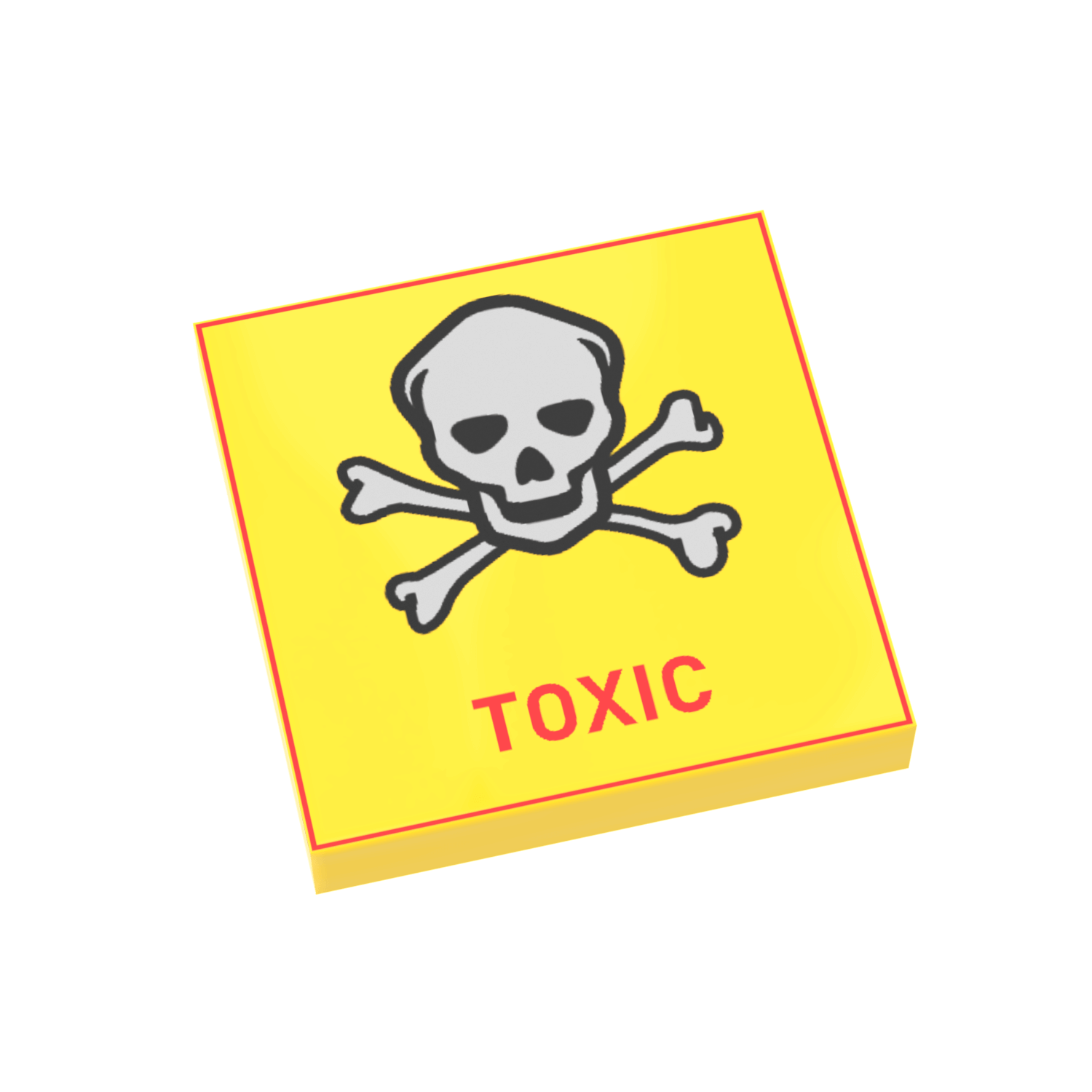 Toxic Warning Sign - Custom Printed - Made Using a LEGO® Tile