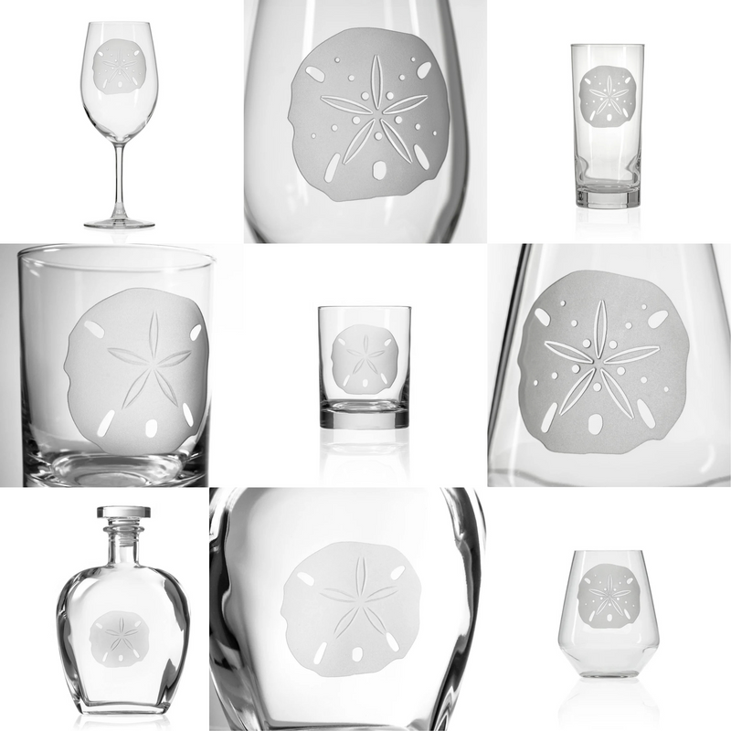 Sand Dollar Etched Glassware