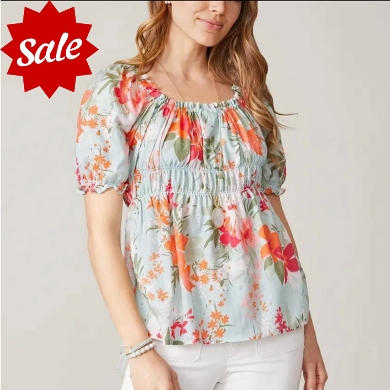 Leona Top - Alljoy Landing Tropical Floral