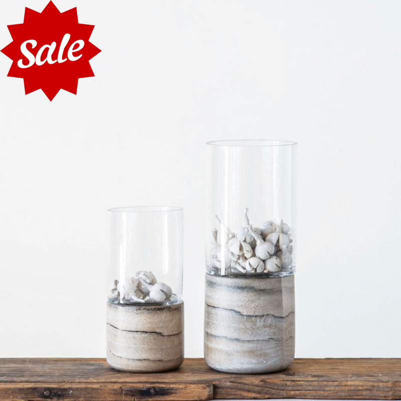 Marble and Glass Tealight Holder - 2 Styles