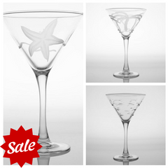 Etched Martini Glass