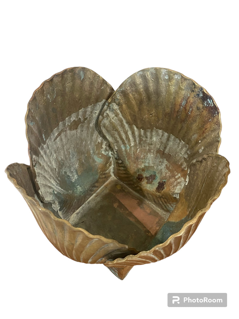Vintage Brass Seashell Planter
