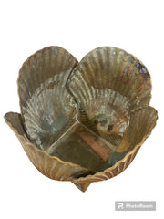 Vintage Mid Modern century brass seashell planter