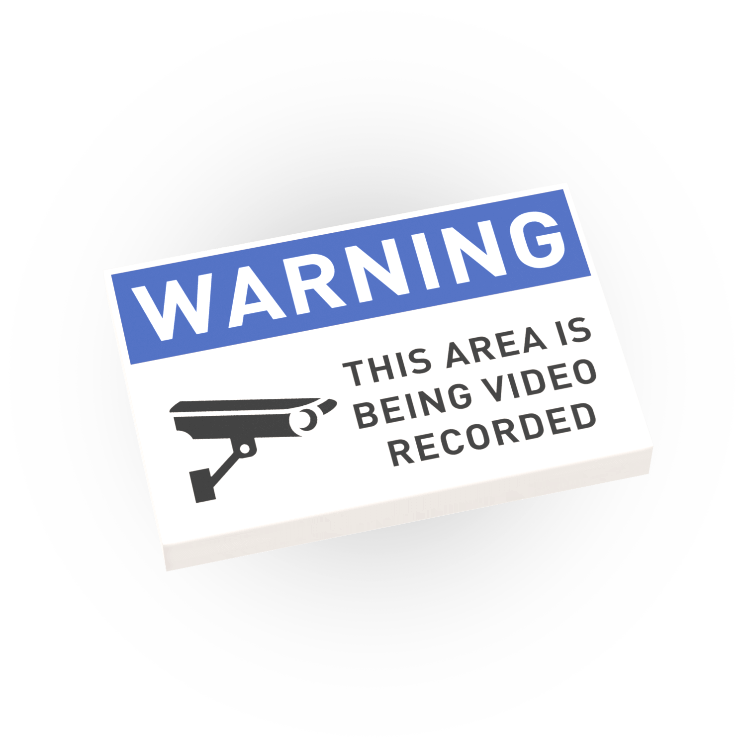 Warning - Video Recording Sign - Custom Printed - Made Using a LEGO® Tile