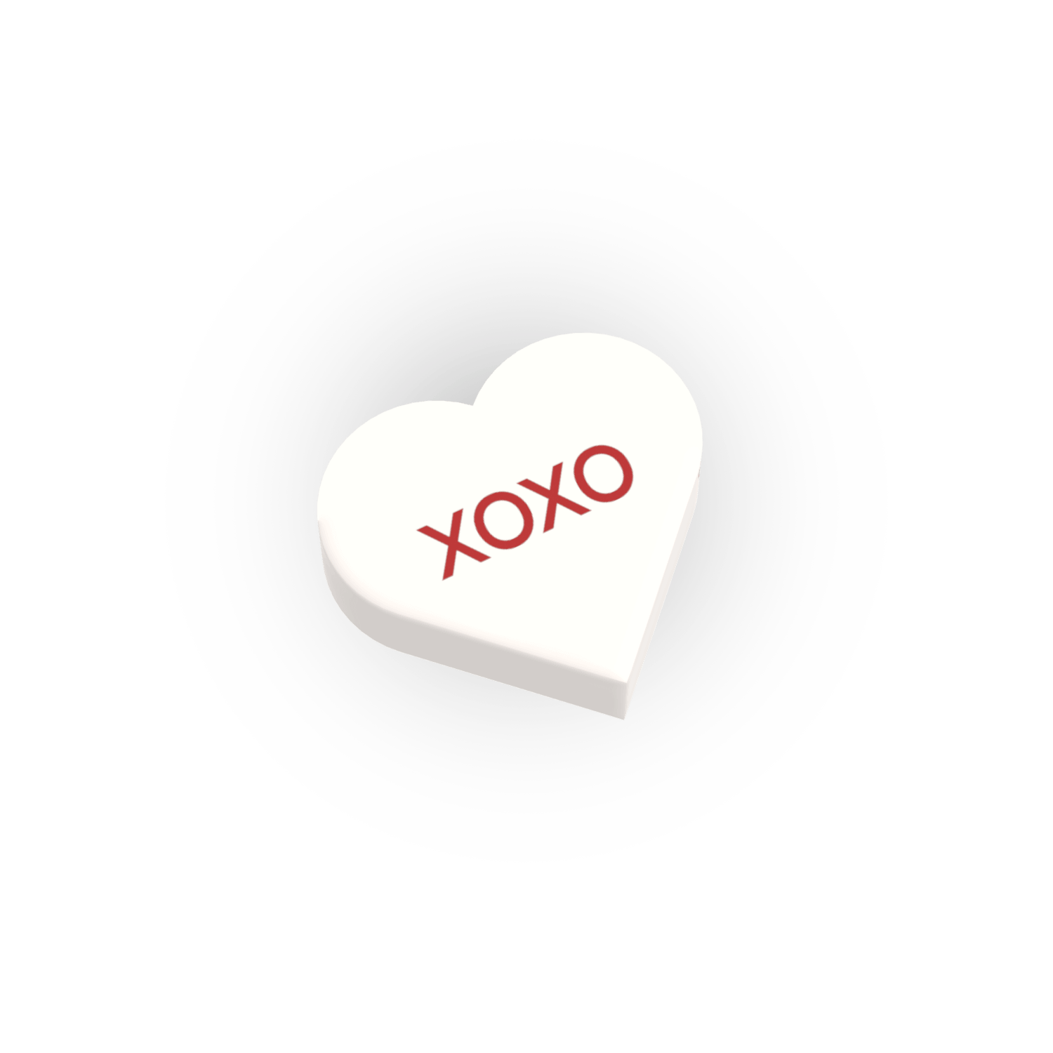 "XOXO" Conversation Candy Heart - Custom Printed 1x1 tile - Made Using a LEGO® Part