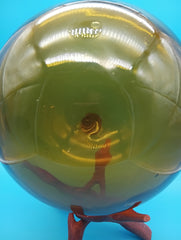 10.5 inch yellow Norwegian fishing float for coastal home decor - authentic glass float display