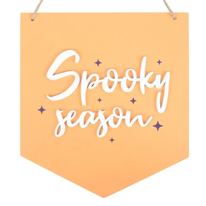 Orange Spooky Season Pastel Halloween Hanging Sign