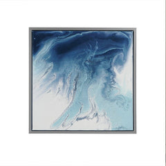 Abstract Blue Lagoon Framed Wall Art - Wall DecorOlliix