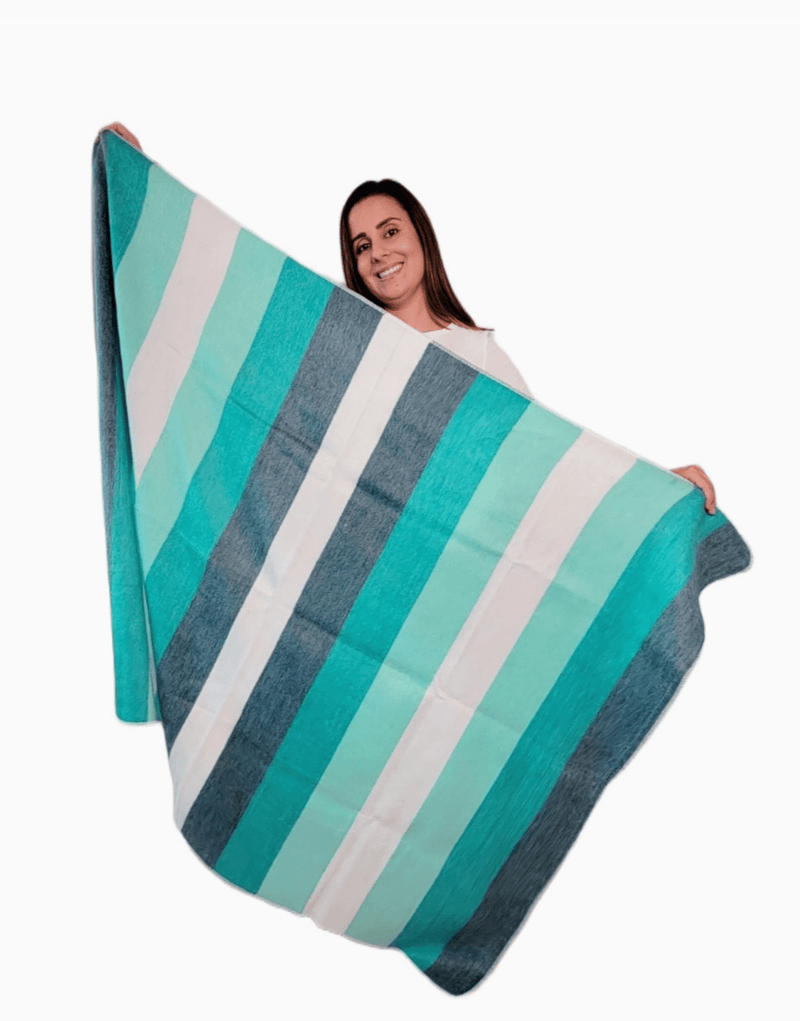 Agua Marina - Alpaca Wool Throw Blanket - blanketLATITUDE ZERO GOODS