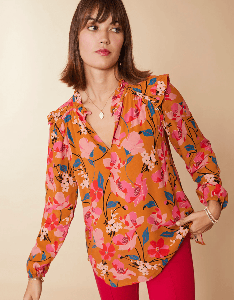 Aisley Blouse Botanic Garden Floral Stems - ApparelSPARTINA 449