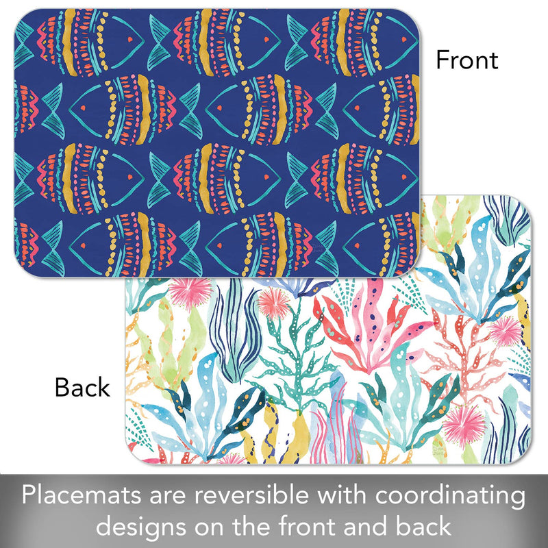 Along The Coast Reversible Rectangular Plastic Placemat - CounterArt/Highland Home/Thirstystone/CoasterStone