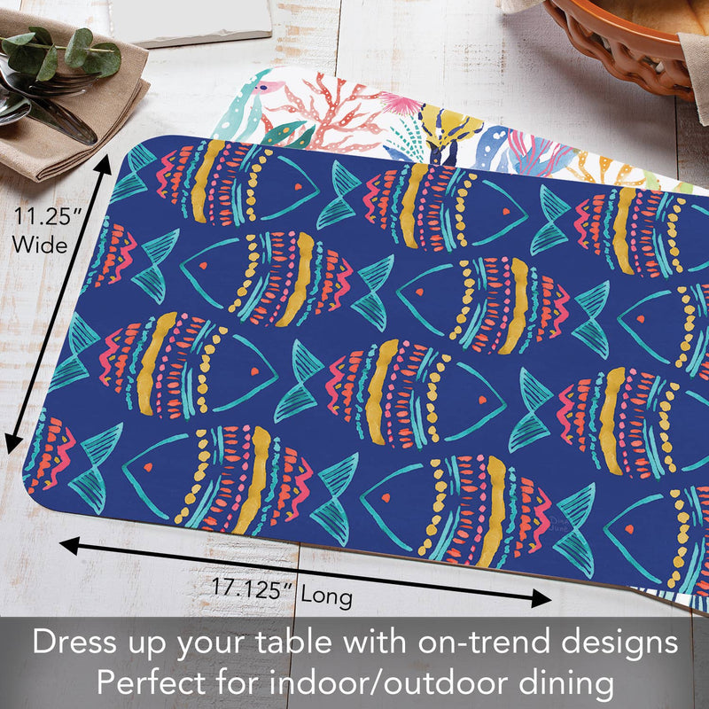 Along The Coast Reversible Rectangular Plastic Placemat - CounterArt/Highland Home/Thirstystone/CoasterStone