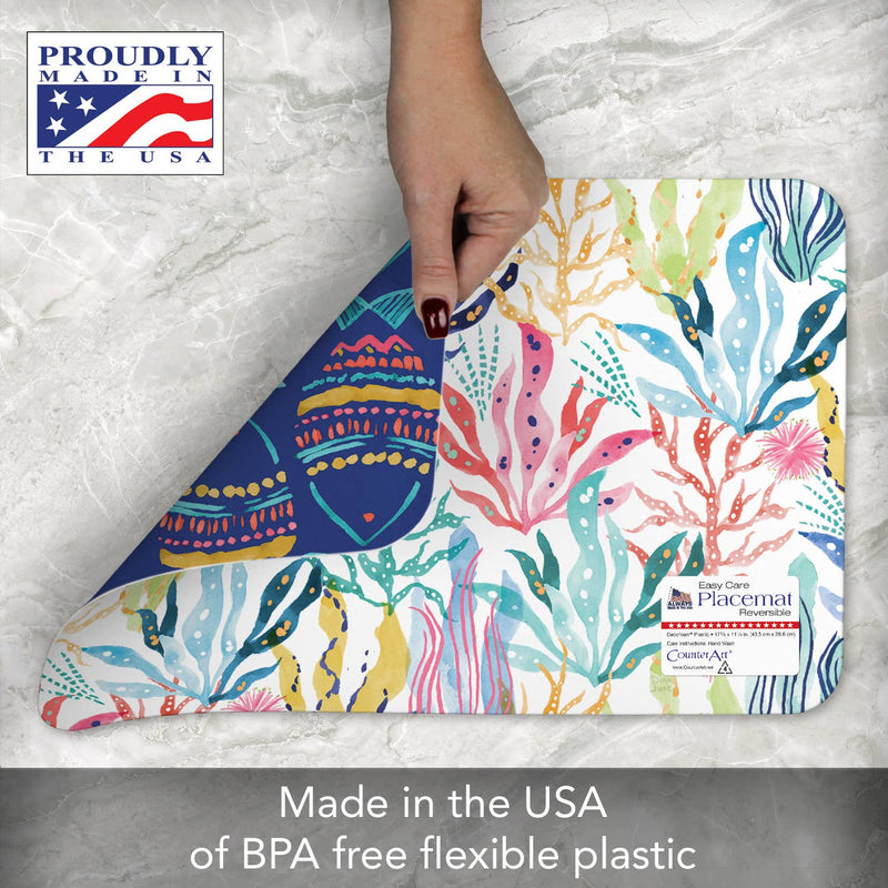 Along The Coast Reversible Rectangular Plastic Placemat - CounterArt/Highland Home/Thirstystone/CoasterStone