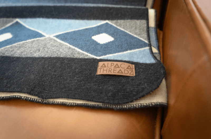 Andean Alpaca Wool Blanket - Midnight - blanketAlpaca Threadz