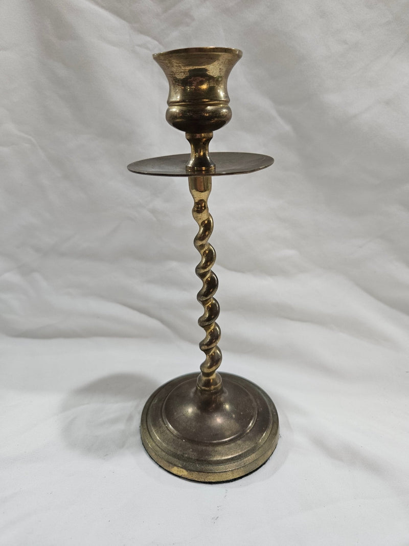 Antique Brass Spiral Twist Candle Stick Holder - Accent DecorLoving Coastal Living