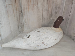 Antique Vintage Wood Carved Duck Decoy - Accent DecorLoving Coastal Living