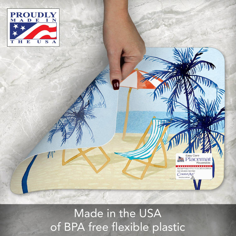 "Laguna Palms" Reversible Rectangular Plastic Placemat