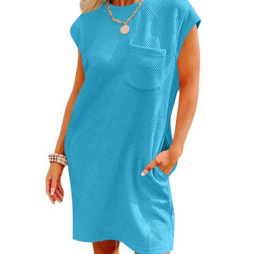 Cross-Border Sports Casual Pocket Short Sleeve Dress