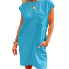 Cross-Border Sports Casual Pocket Short Sleeve Dress