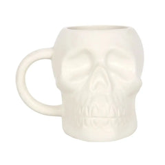 Matte White Gothic Halloween Skull Mug