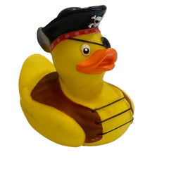 Rubber Duck Pirate 4-inch bath toy with eye patch and pirate hat