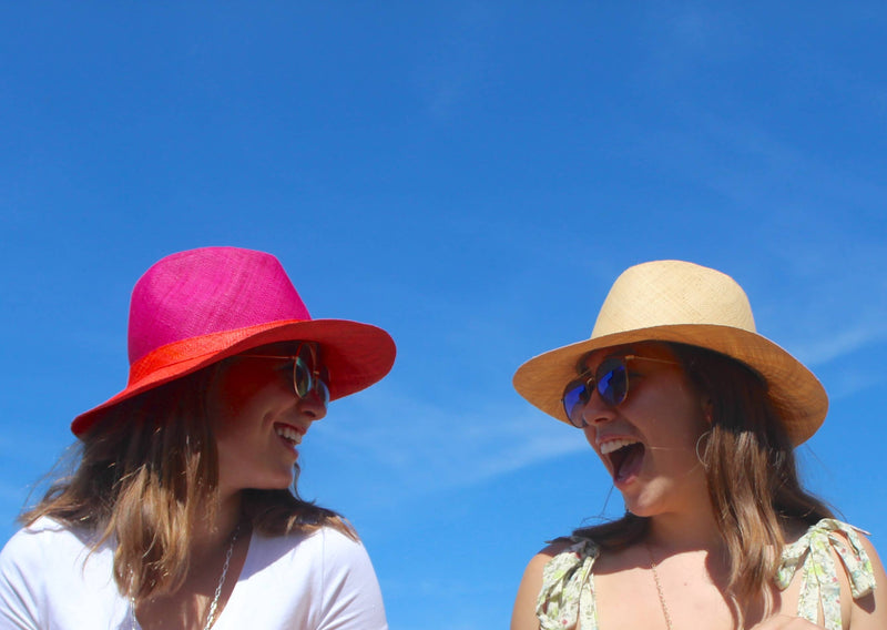 Riley 3" Brim Panama Unisex Two Tone Straw Hat