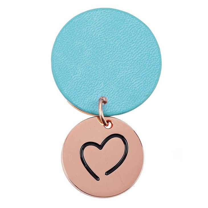 Be Joyful Rose Gold Key Ring with Teal Disc - KeychainChristian Art Gifts