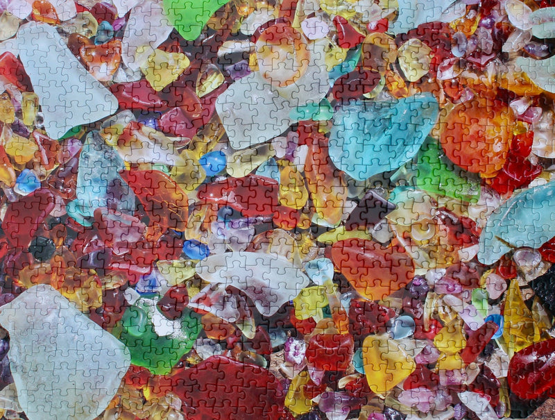 Beach Glass: Rainbow Colored 550 Piece Jigsaw Puzzle - PuzzlesPuzzles That Rock