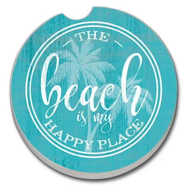 Beach Happy Place Bulk Stone Car Coaster - CounterArt/Highland Home/Thirstystone/CoasterStone