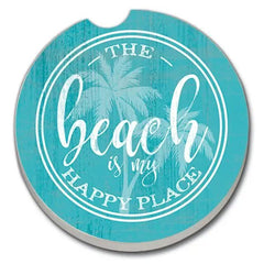 Beach Happy Place Bulk Stone Car Coaster - CounterArt/Highland Home/Thirstystone/CoasterStone