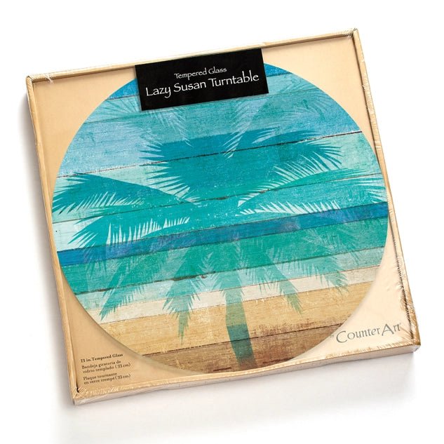 Beachscapes Glass Lazy Susan Turntable 13" Round - Kitchen AccessoriesCounterArt/Highland Home/Thirstystone/CoasterStone