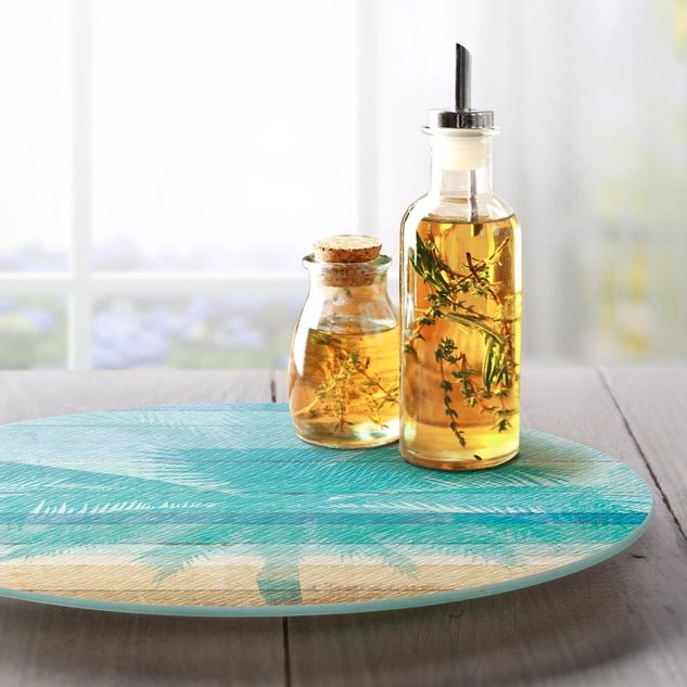 Beachscapes Glass Lazy Susan Turntable 13" Round - Kitchen AccessoriesCounterArt/Highland Home/Thirstystone/CoasterStone