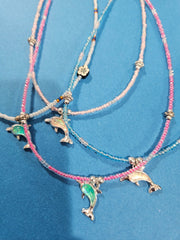 Beaded Dolphin Charm Necklace - JewelryWorld Shells Imports