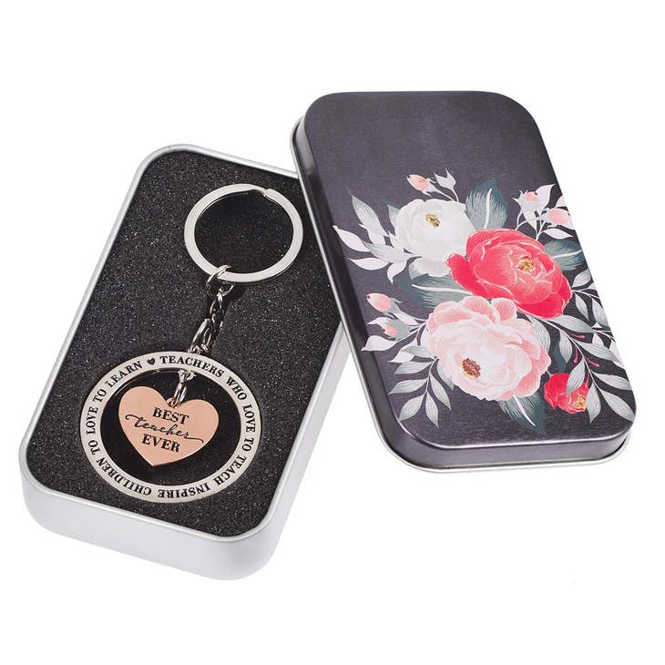 Best Teacher Ever Metal Key Ring in Gift Tin - Apparel & AccessoriesChristian Art Gifts