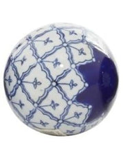 Blue Ceramic Floral Handmade Glossy Decorative Orbs & Vase Filler - Decorative BallUmainc