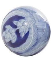 Blue Ceramic Floral Handmade Glossy Decorative Orbs & Vase Filler - Decorative BallUmainc