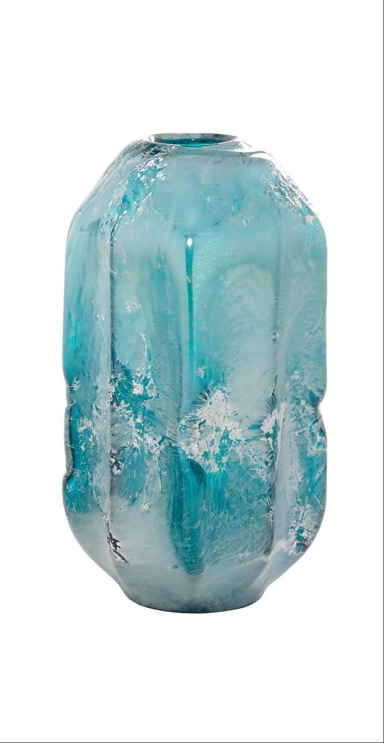 Blue Glass Handmade Blown Decorative Vase - VasesUmainc