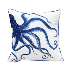 Blue Octopus Indoor/Outdoor Throw Pillow - Rightside Design