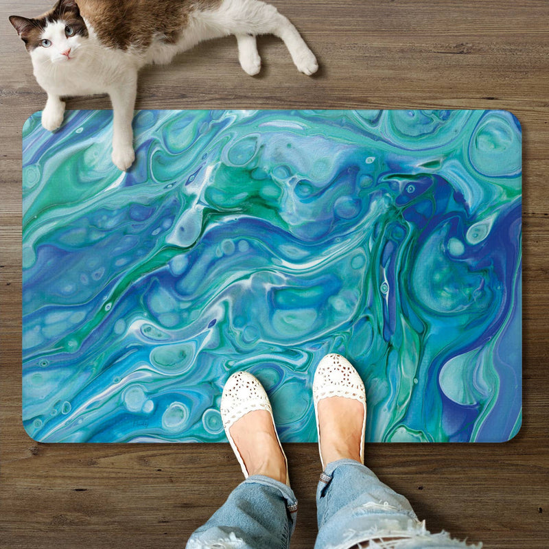 Blue Wave Decorative Comfort Floor Mat 30" x 20" - CounterArt/Highland Home/Thirstystone/CoasterStone