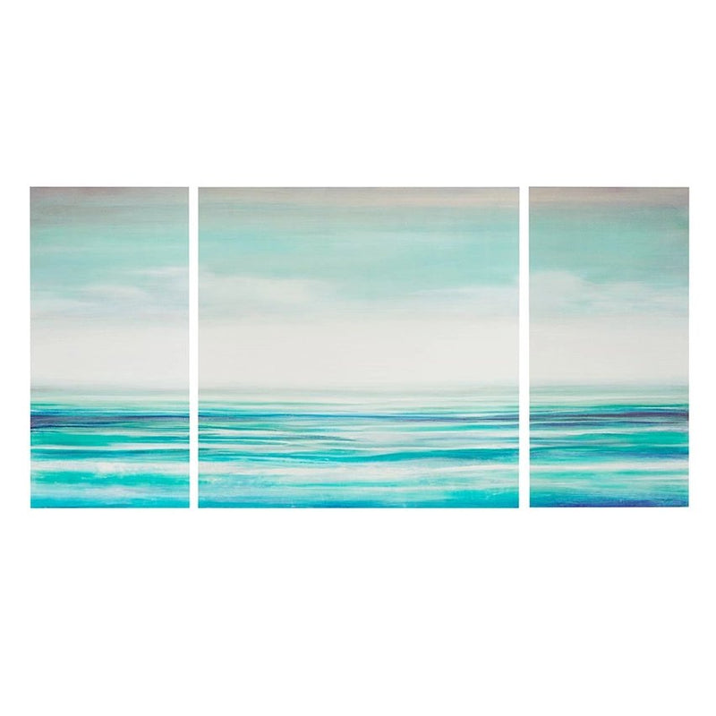 Blue Ocean Horizon 3-Piece Canvas Wall Art