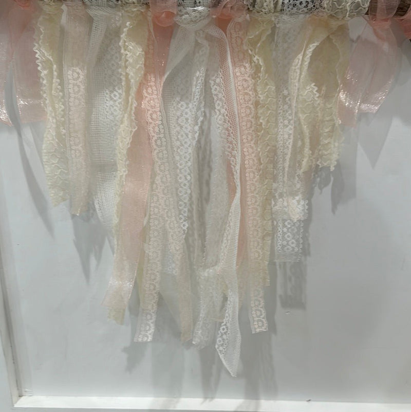 Boho Vintage Lace Driftwood Wall Decor With Shell Accents - Accent DecorLoving Coastal Living