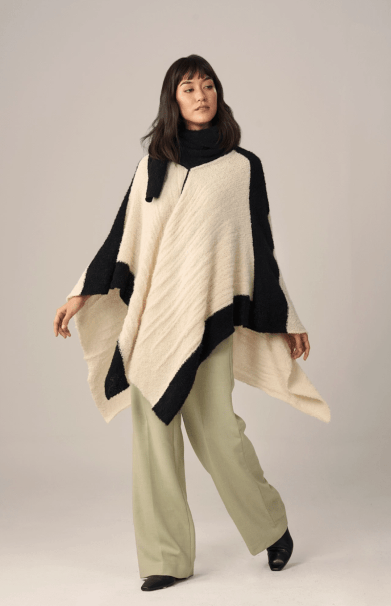 Boucle Alpaca Cape | Knitted Alpaca Shawl | Fall | Winter - ApparelWUAMAN