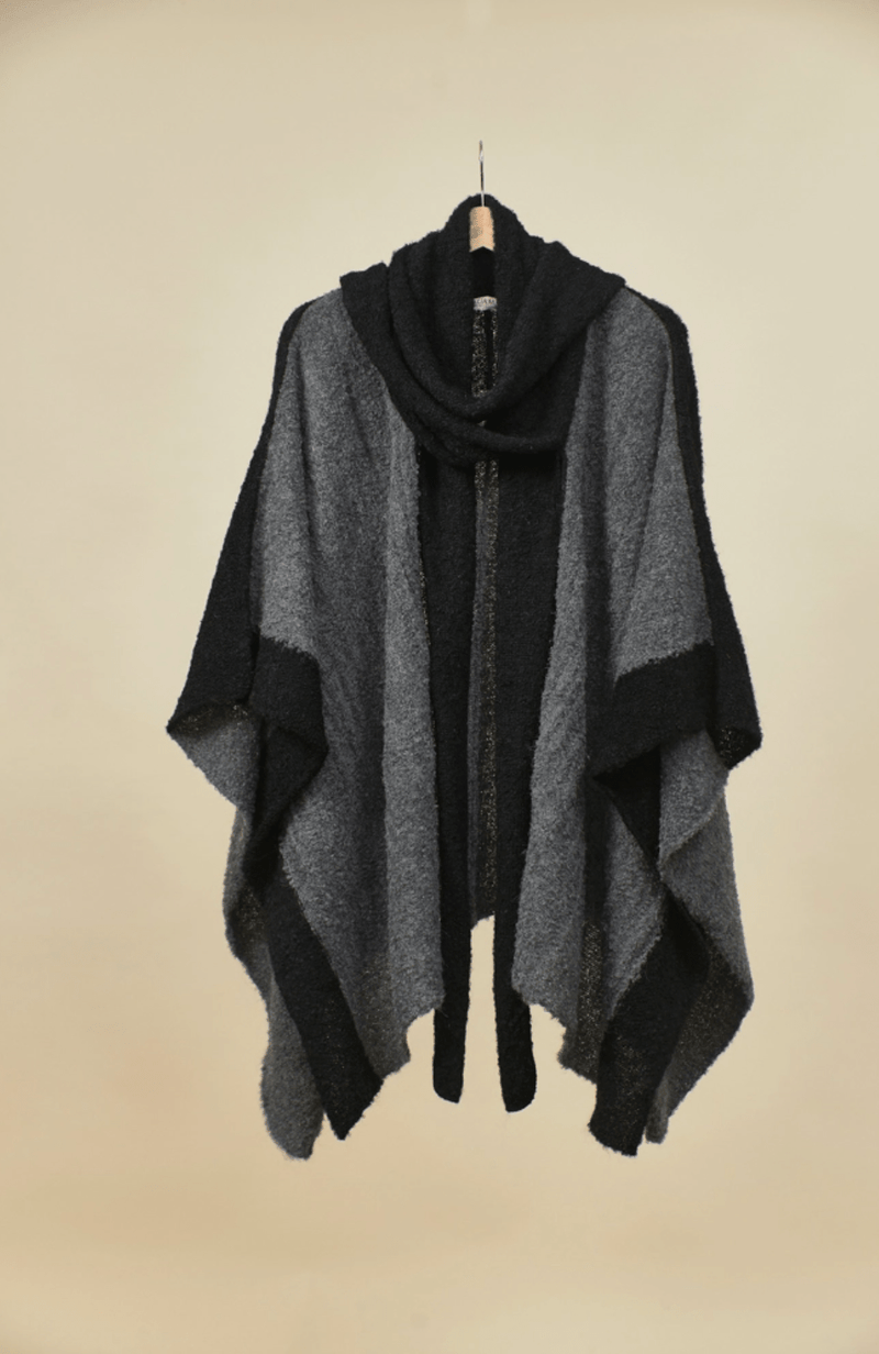Boucle Alpaca Cape | Knitted Alpaca Shawl | Fall | Winter - ApparelWUAMAN