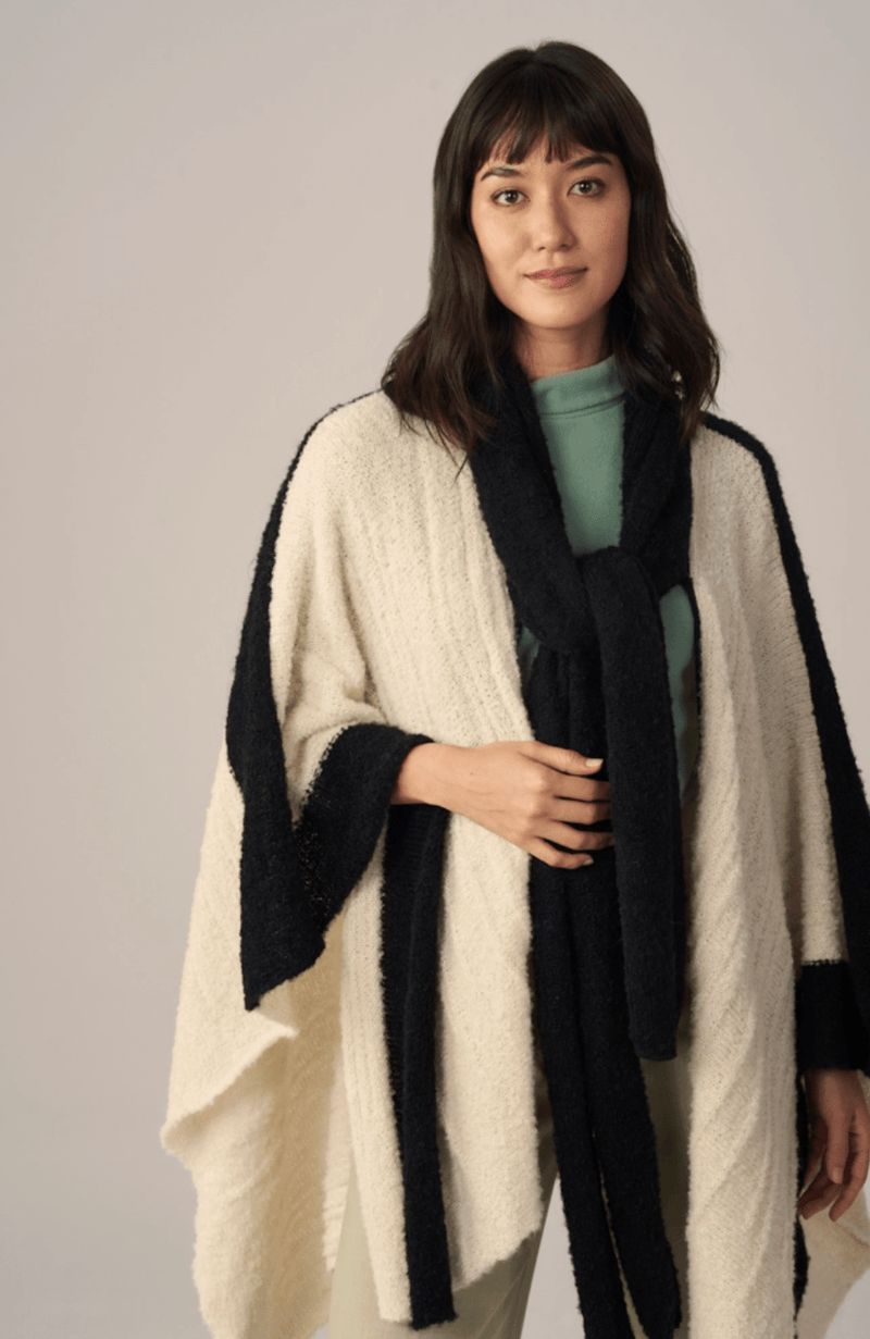 Boucle Alpaca Cape | Knitted Alpaca Shawl | Fall | Winter - ApparelWUAMAN