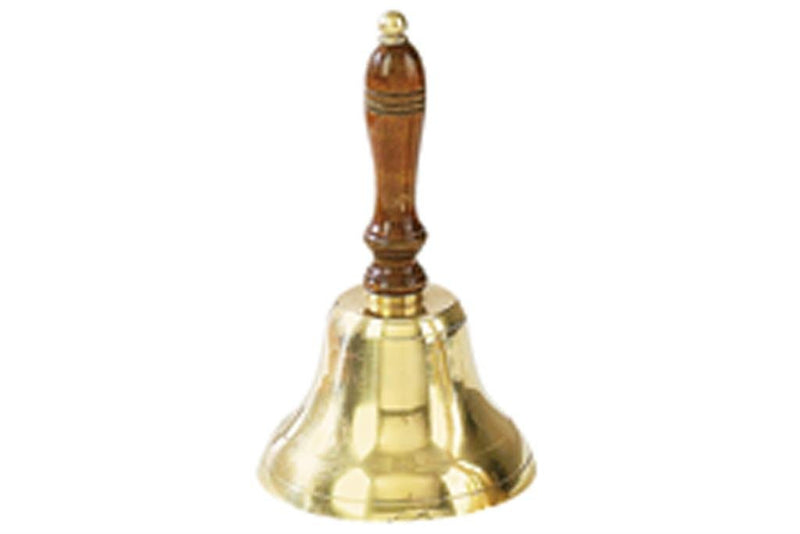 Brass Bell Sculpture with Wooden Handle - BellsUmainc