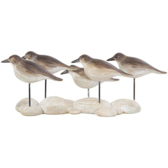 Brown Polystone Bird Decorative Sculpture with Cream Rock - Inspired Base - SculptureUmainc